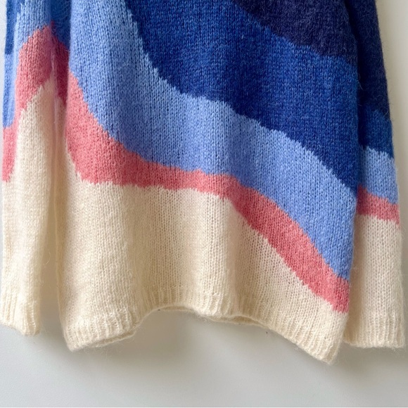 Sézane Winnie Jumper Pullover Sweater - Multicolor White Blue and Pink- Size S - Picture 8 of 11